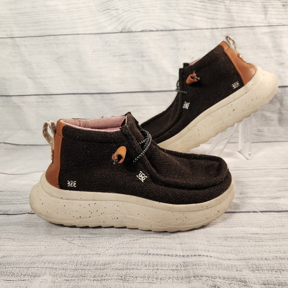 Hey Dude Wendy Peak Hi Women's 6 Brown Wool Blend Platform Chukka Boots 40412